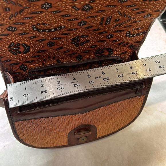 Handmade crossbody wicker and leather vintage purse UNIQUE HANDMADE - Picture 8 of 13